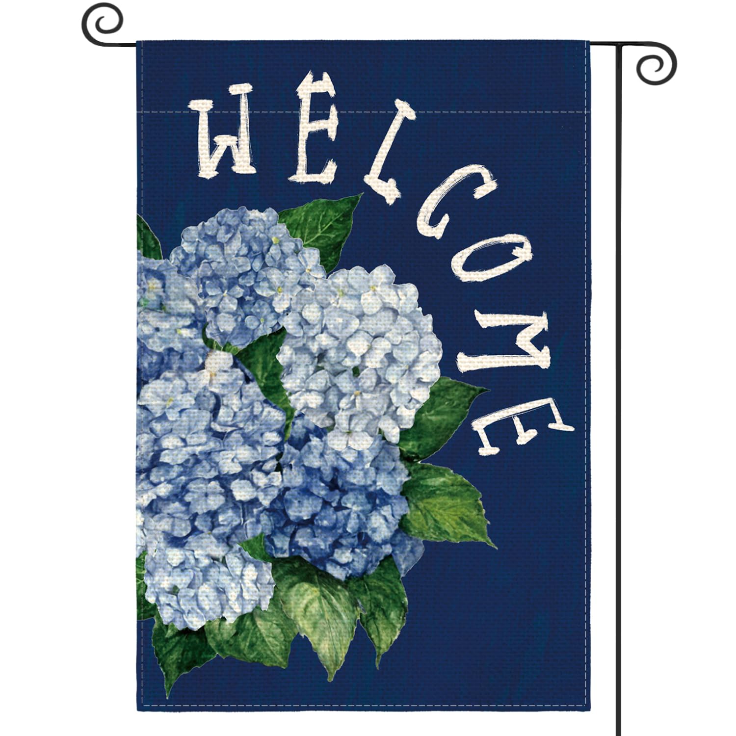 AVOIN colorlife hydrangea flag for outdoor welcome display