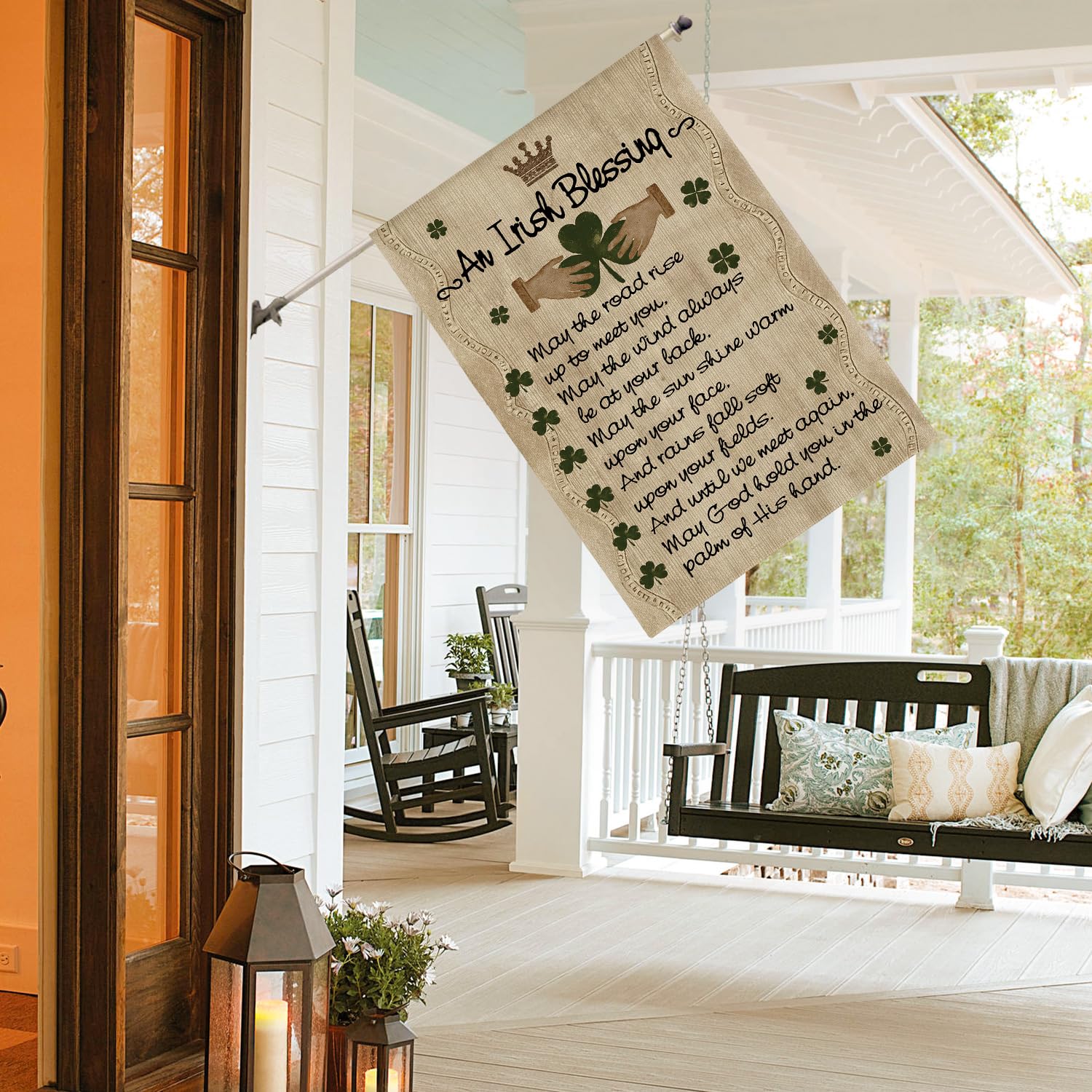 AVOIN colorlife Irish blessing quote flag enhances curb appeal