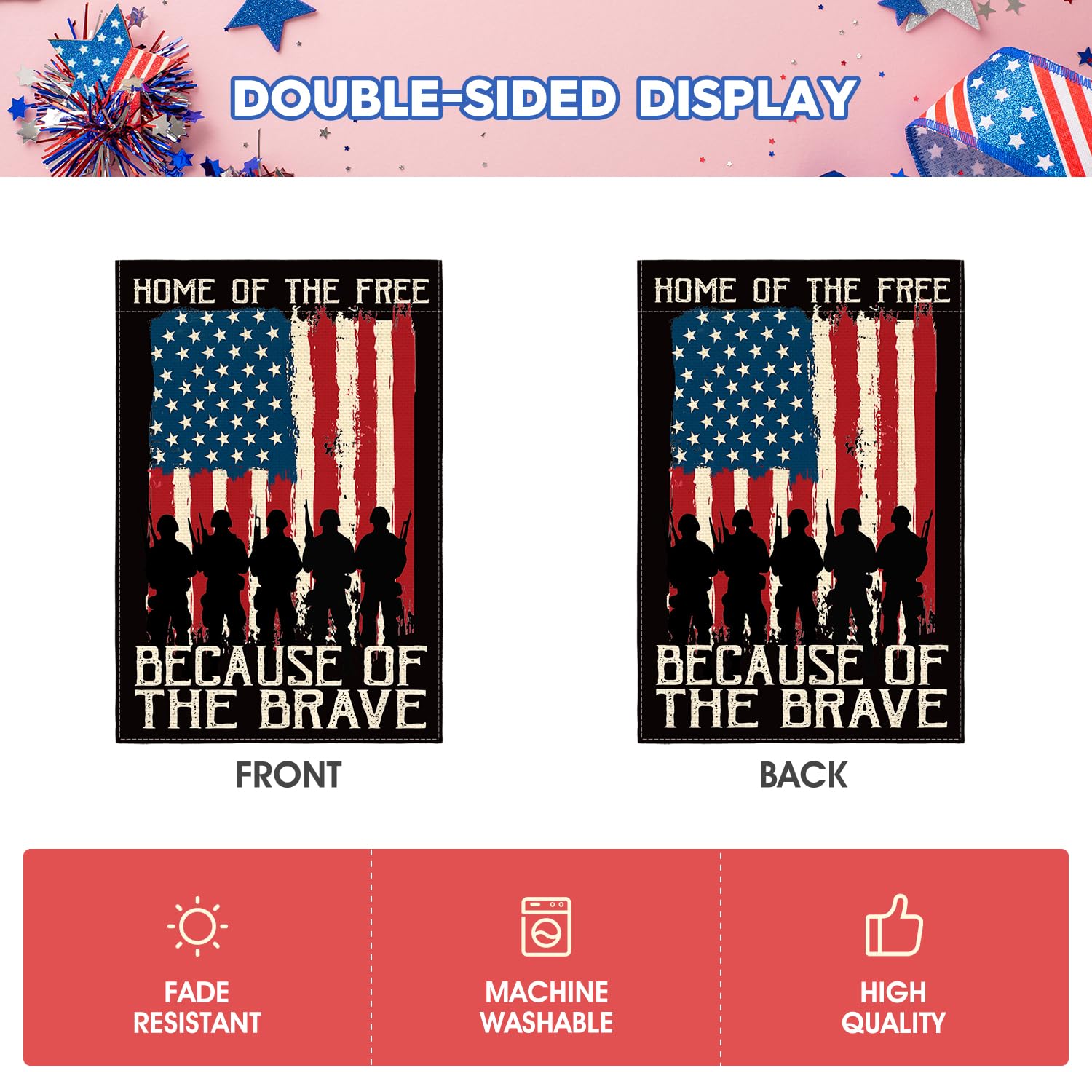 AVOIN colorlife machine washable flag for effortless care.