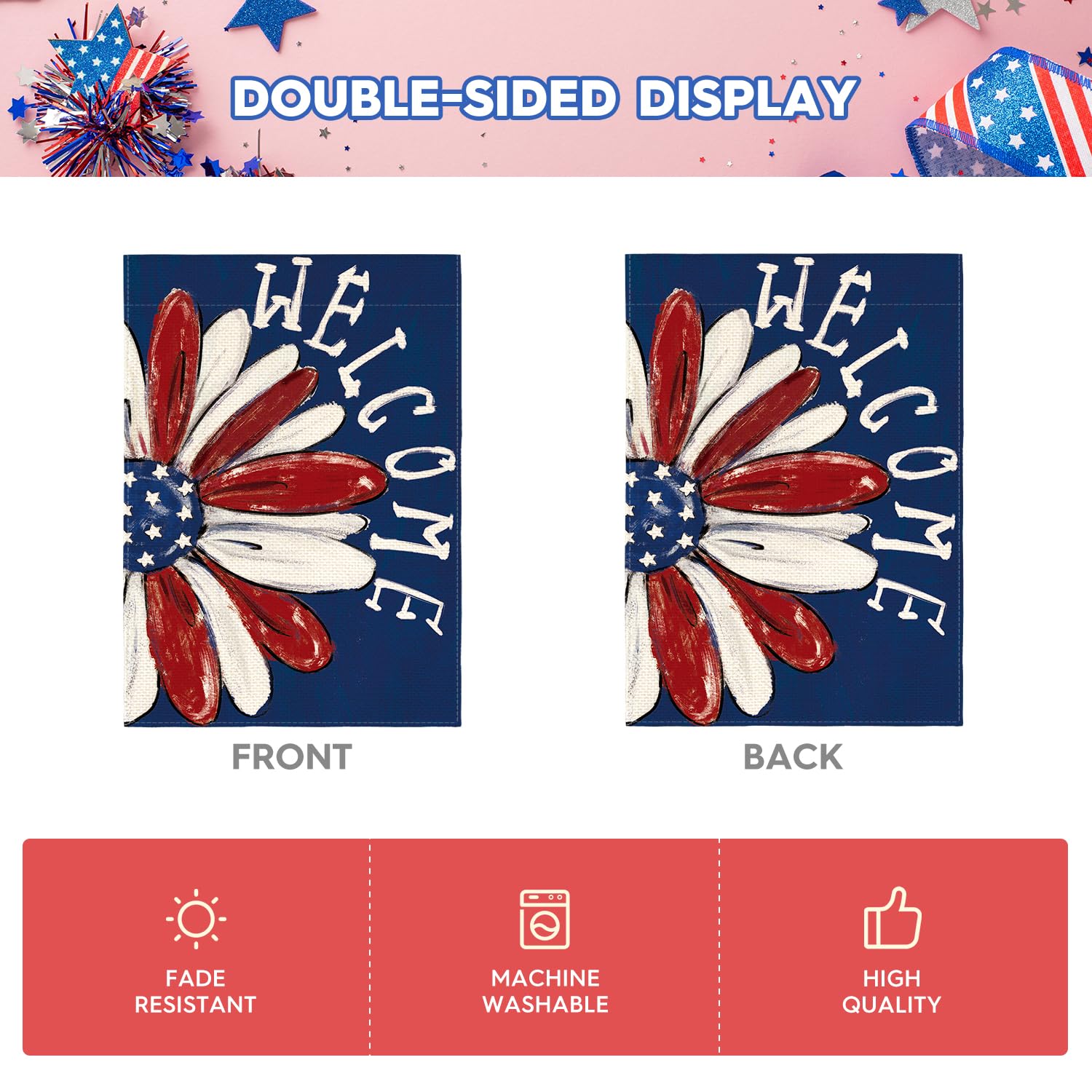 AVOIN colorlife machine-washable flag for simple care and reuse.