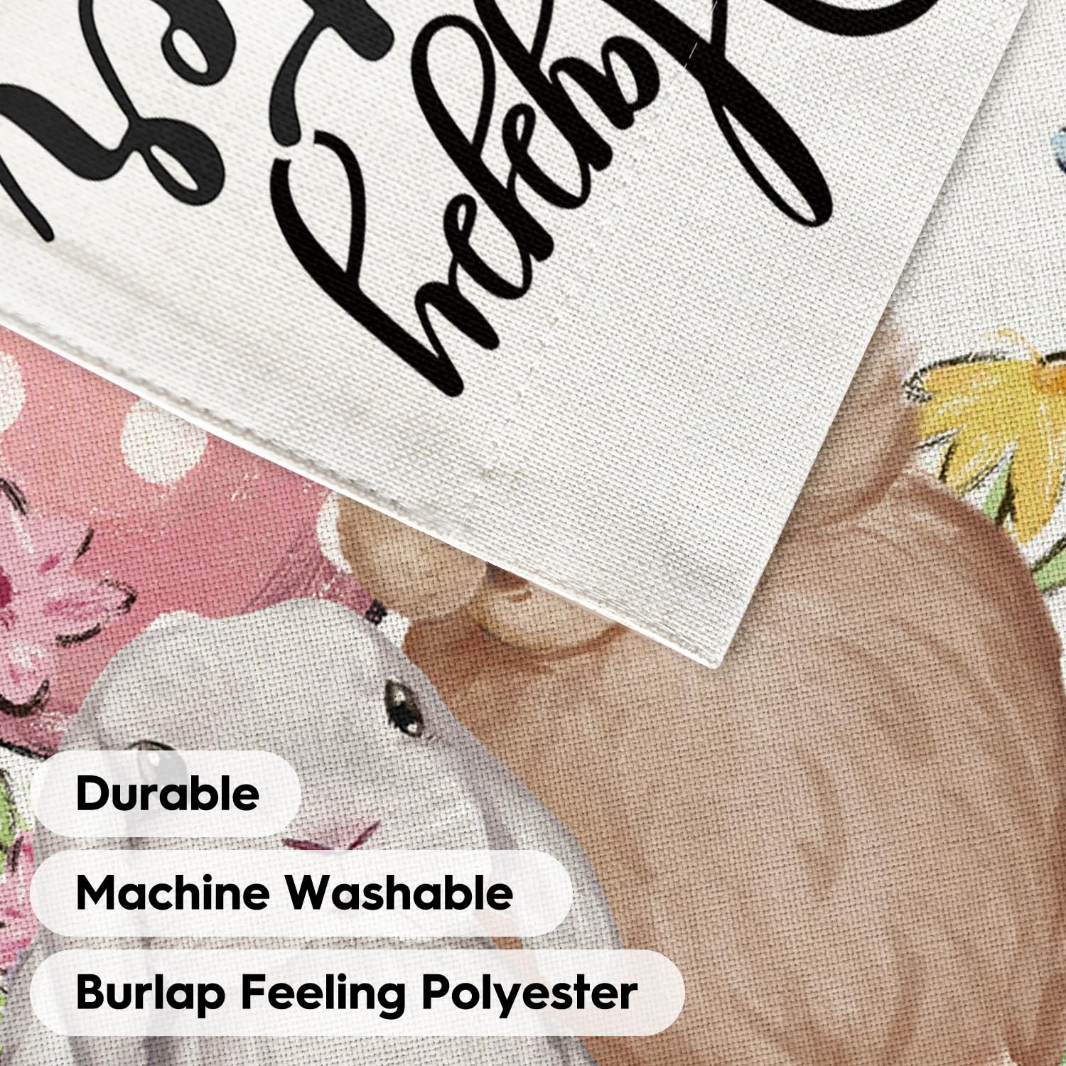 AVOIN colorlife machine washable Easter flag for easy cleaning