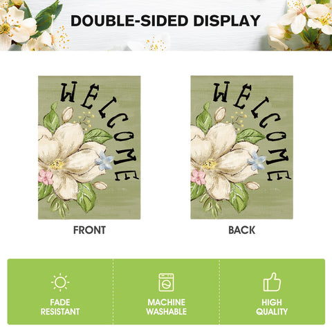 AVOIN colorlife magnolia spring flag features durable double stitching