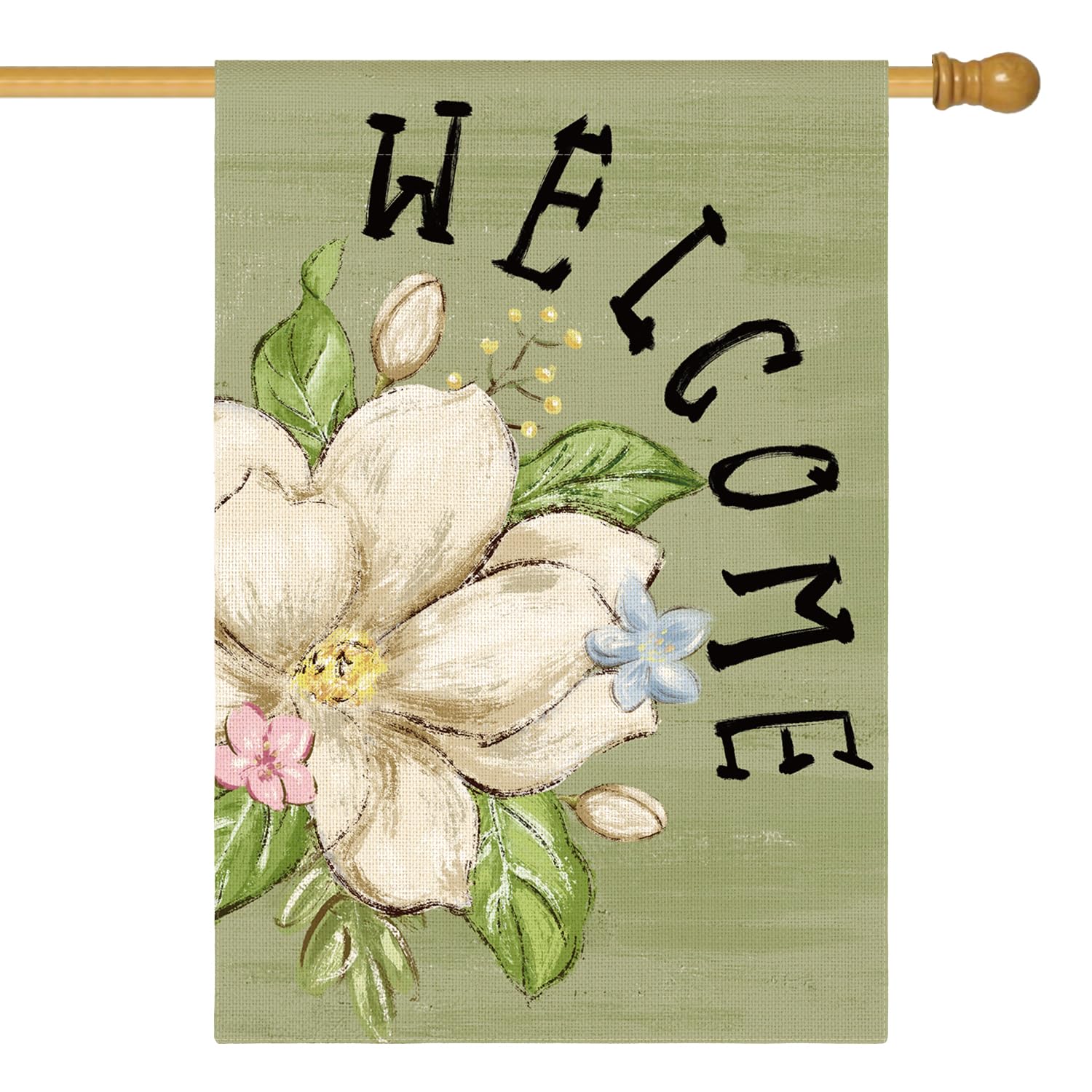 AVOIN colorlife magnolia spring flag front view for seasonal outdoor welcome decor