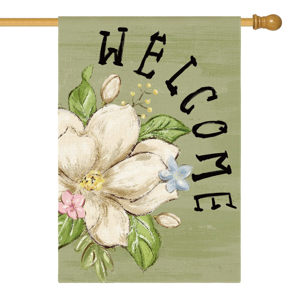AVOIN colorlife magnolia spring flag front view for seasonal outdoor welcome decor