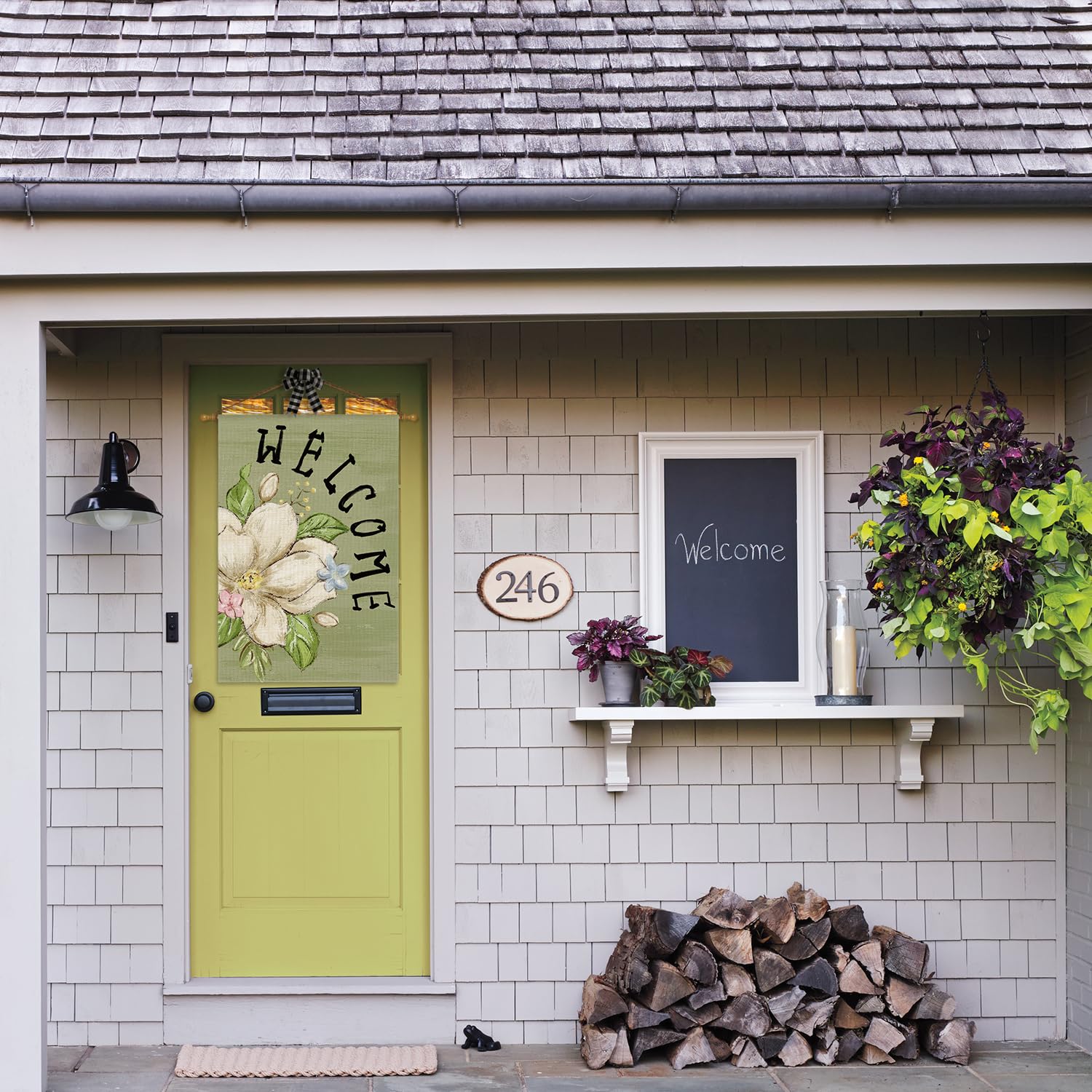 AVOIN colorlife magnolia spring flag floral welcome outdoors enhances curb appeal