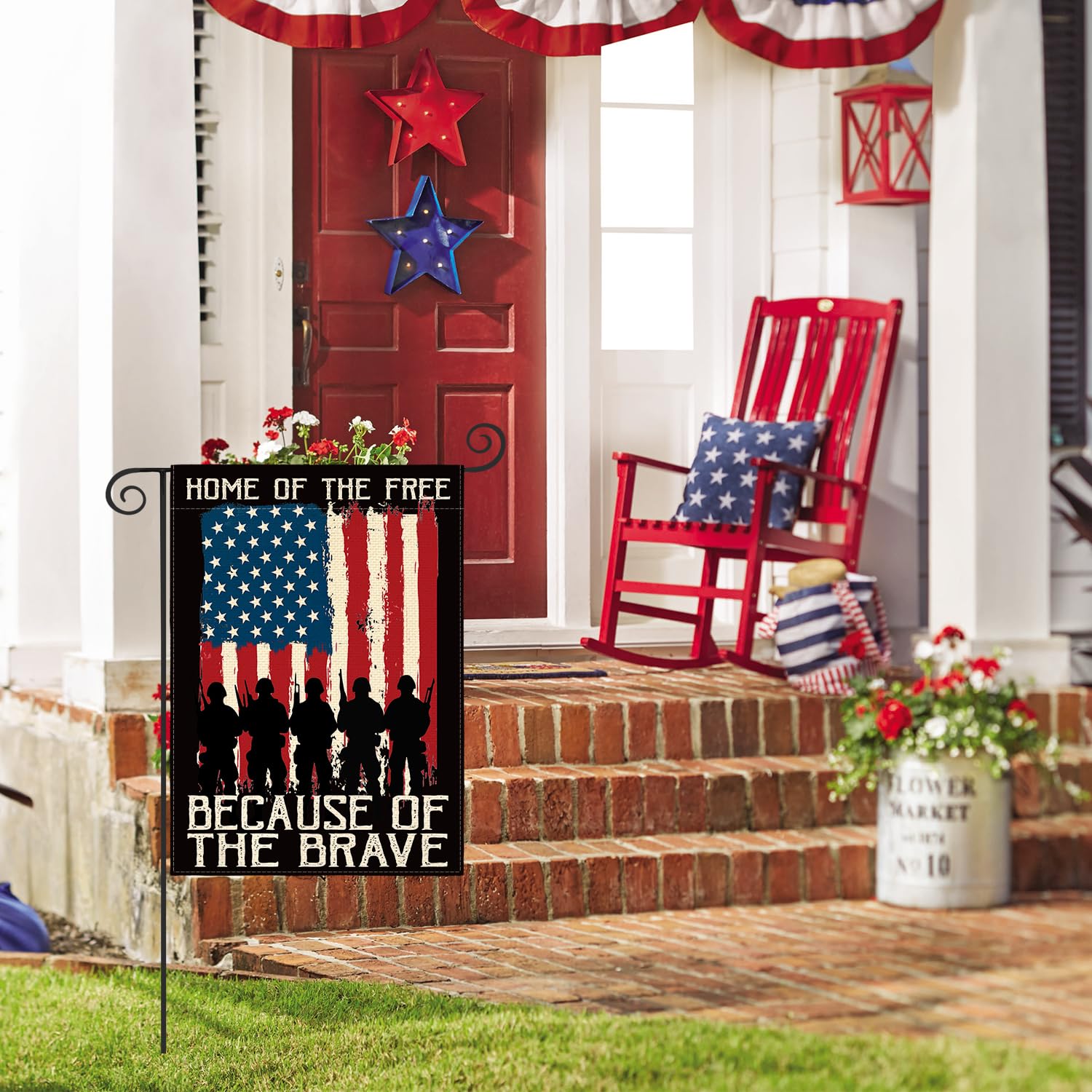 AVOIN colorlife memorial day flag back view with double-sided visibility.