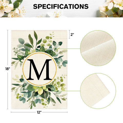AVOIN colorlife monogram M floral flag hanging sleeve enables easy installation