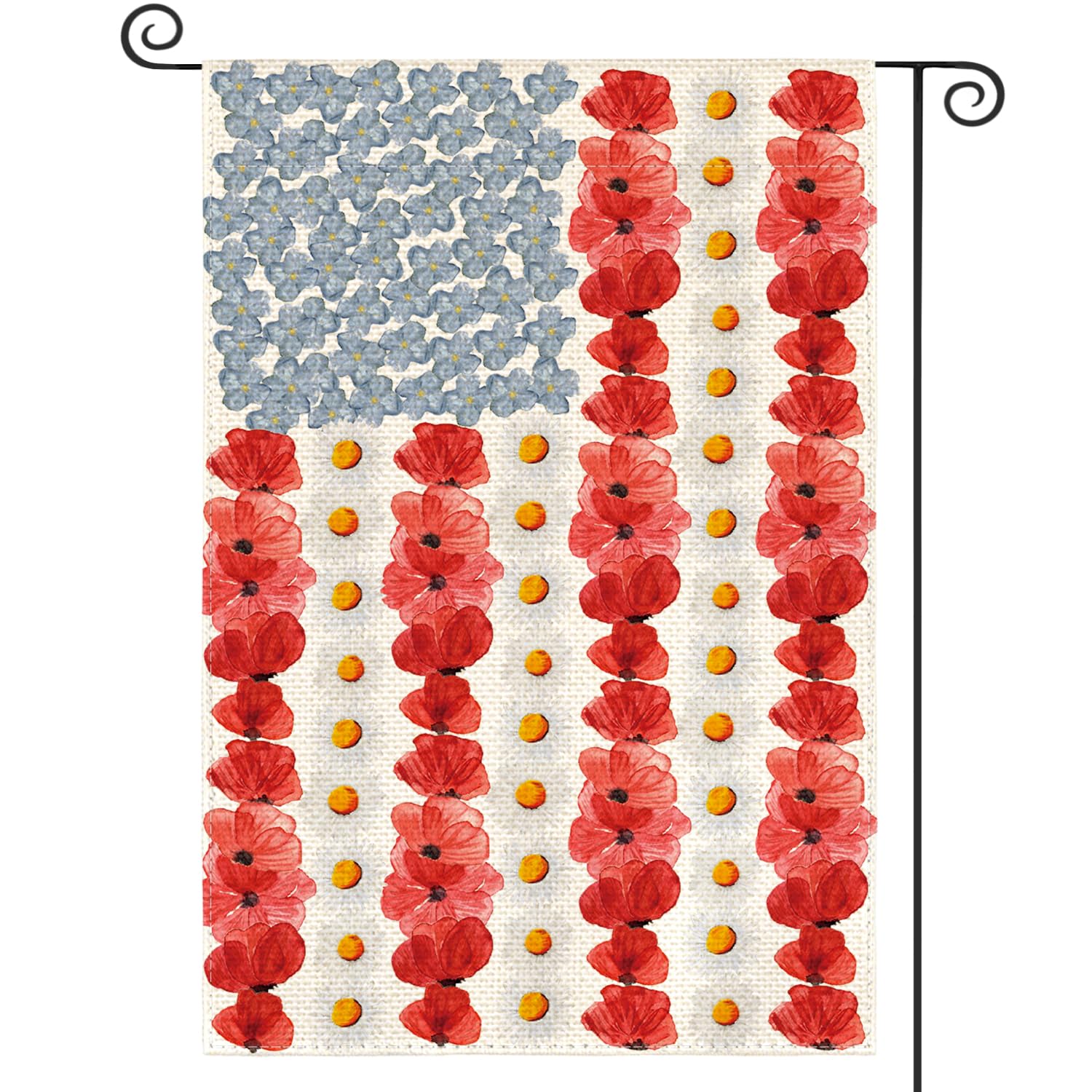 AVOIN colorlife Myosotis Poppy flag front view for outdoor garden decor
