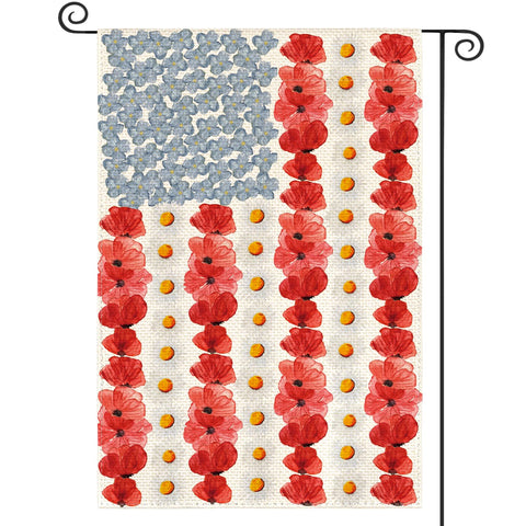 AVOIN colorlife Myosotis Poppy flag front view for outdoor garden decor