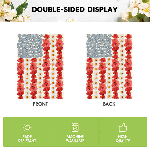 AVOIN colorlife Myosotis Poppy flag fluttering in breeze creates yard ambiance