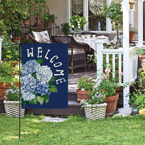 AVOIN colorlife floral flag on porch with easy hanging