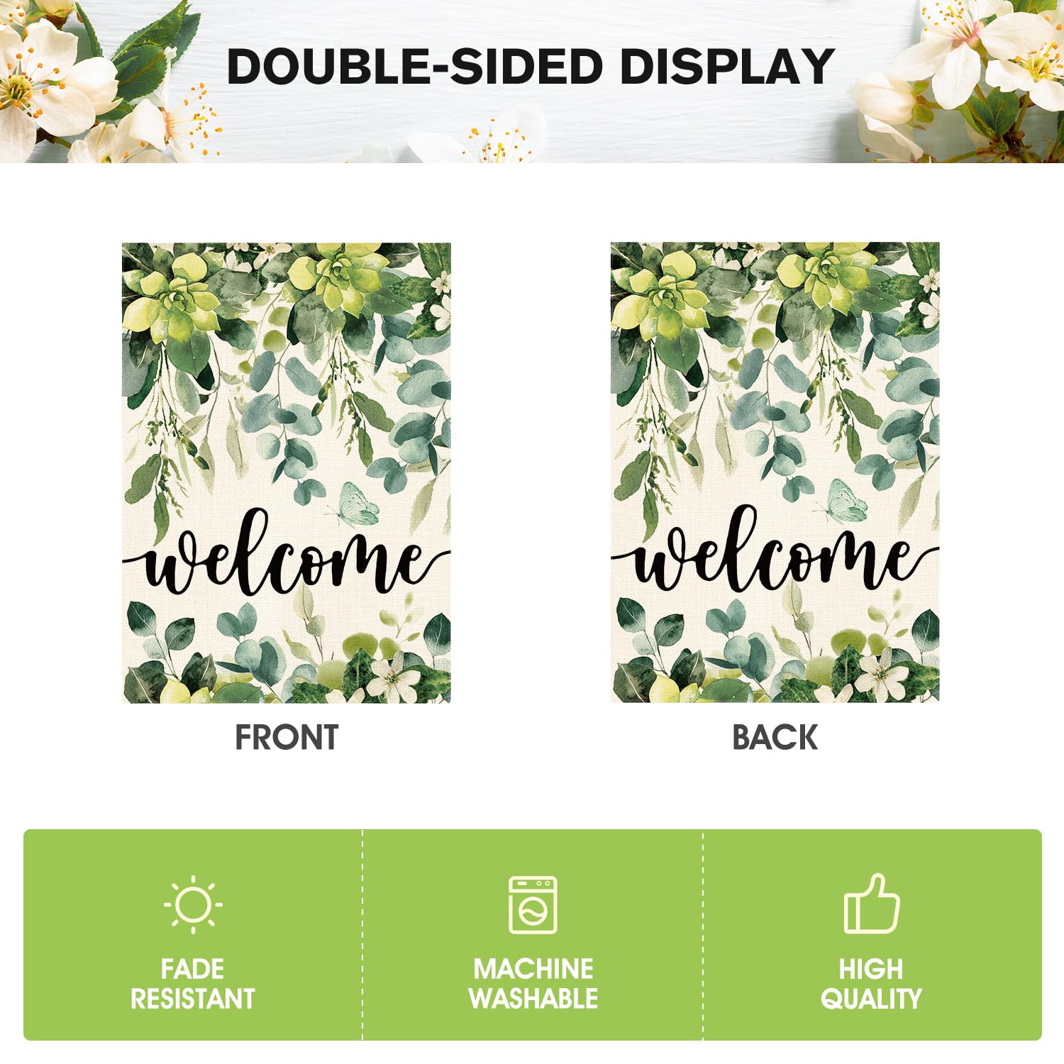 AVOIN colorlife outdoor flag showcased in a garden setting
