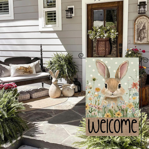 AVOIN colorlife outdoor flag with floral accents enhances porch charm.