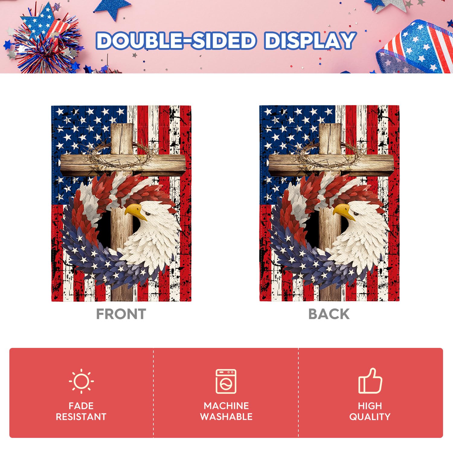 AVOIN colorlife outdoor yard flag USA for home patriotic display