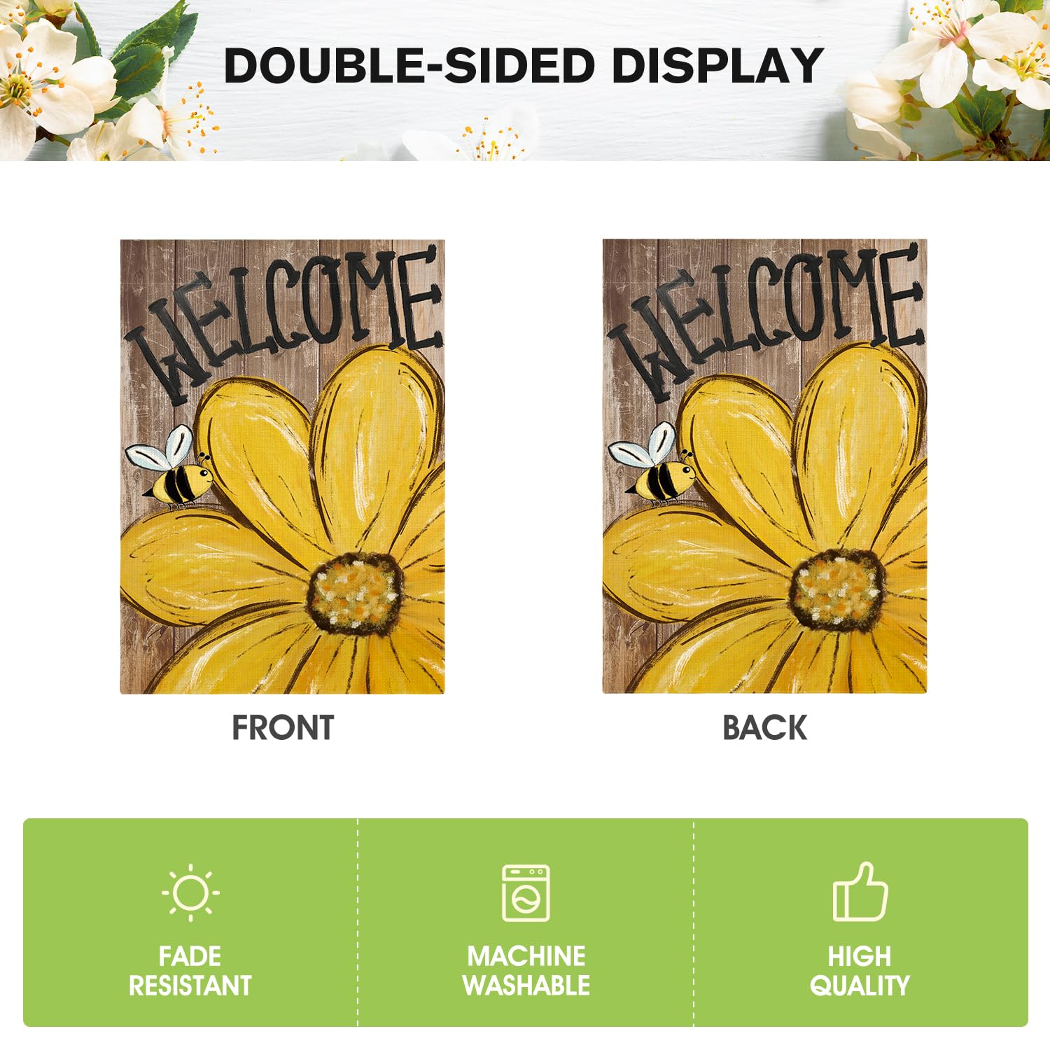 AVOIN colorlife patio flag ideal for lawn decor and greeting guests.