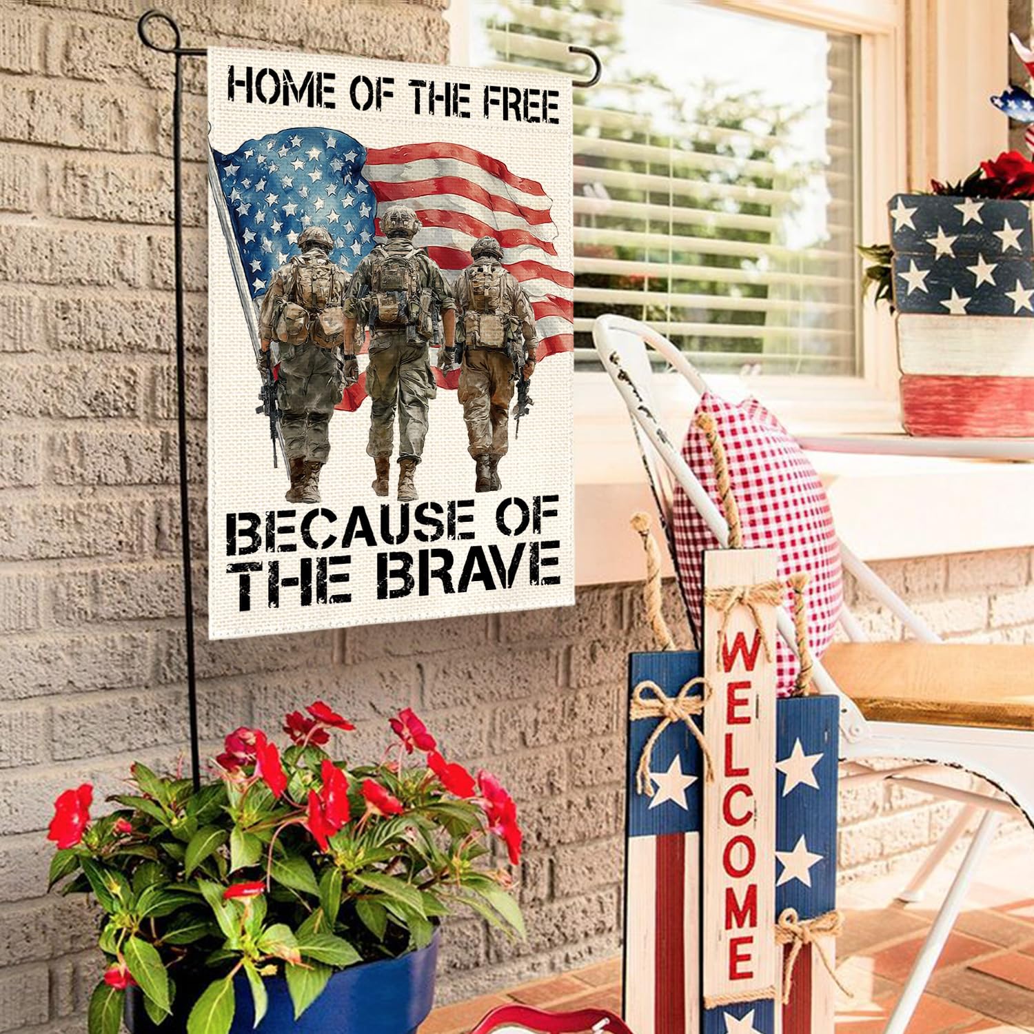 AVOIN colorlife patio garden flag on stand for seasonal decor