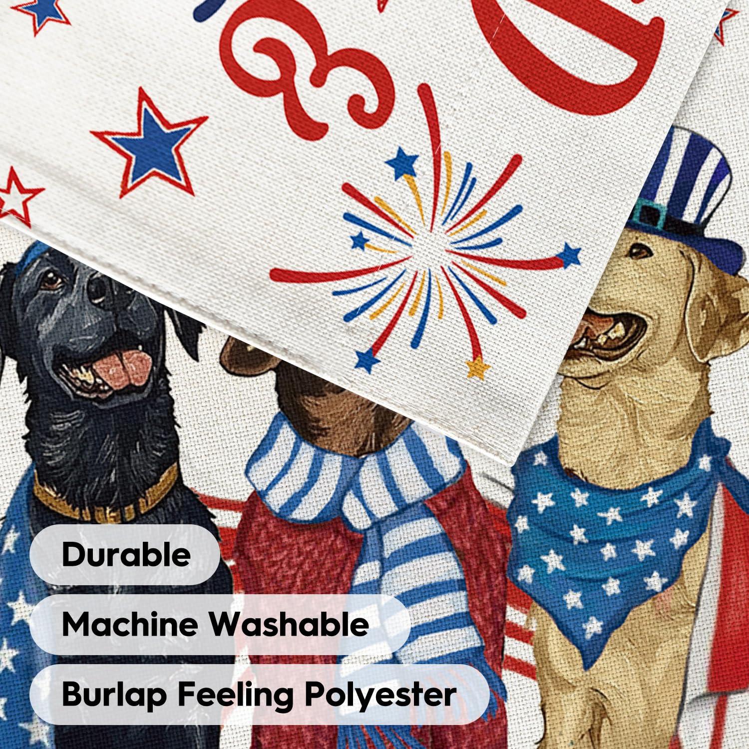 AVOIN colorlife patriotic dogs flag easy hanging sleeve for quick setup.