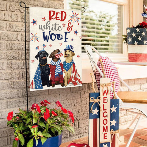 AVOIN colorlife patriotic dogs flag yard display for garden charm.
