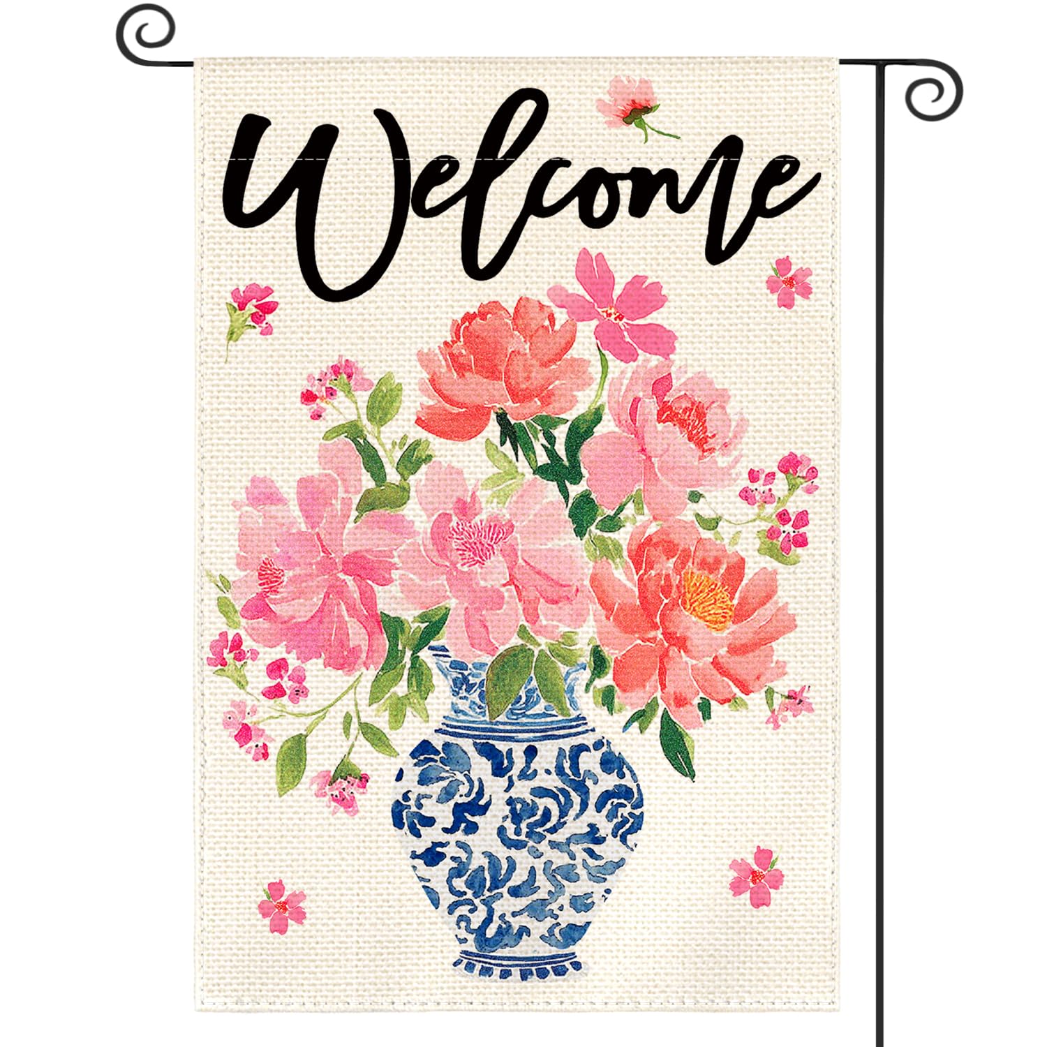 AVOIN colorlife Pink Peony flag shows a detailed bloom, boosting curb appeal for spring gatherings