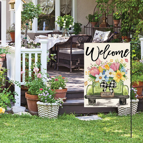 AVOIN colorlife Seasonal flower truck design for rustic yard