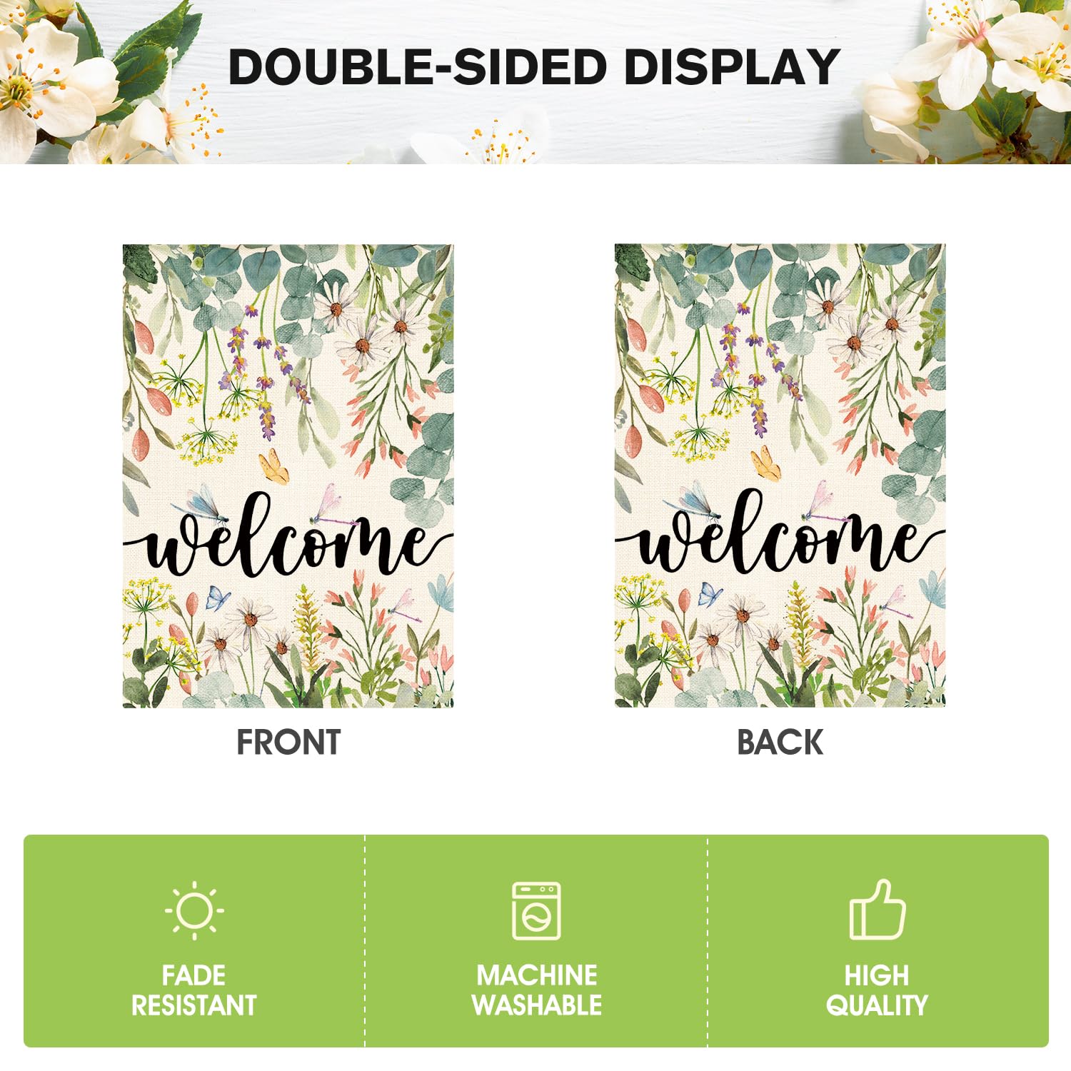 AVOIN colorlife Seasonal welcome flag decor for porches, decks, and gardens