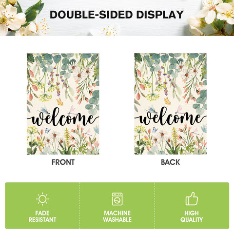 AVOIN colorlife Seasonal welcome flag decor for porches, decks, and gardens