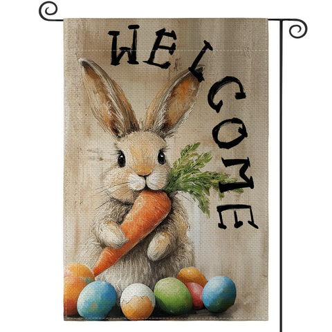 AVOIN colorlife Spring Easter flag front view for welcoming guests outdoors.