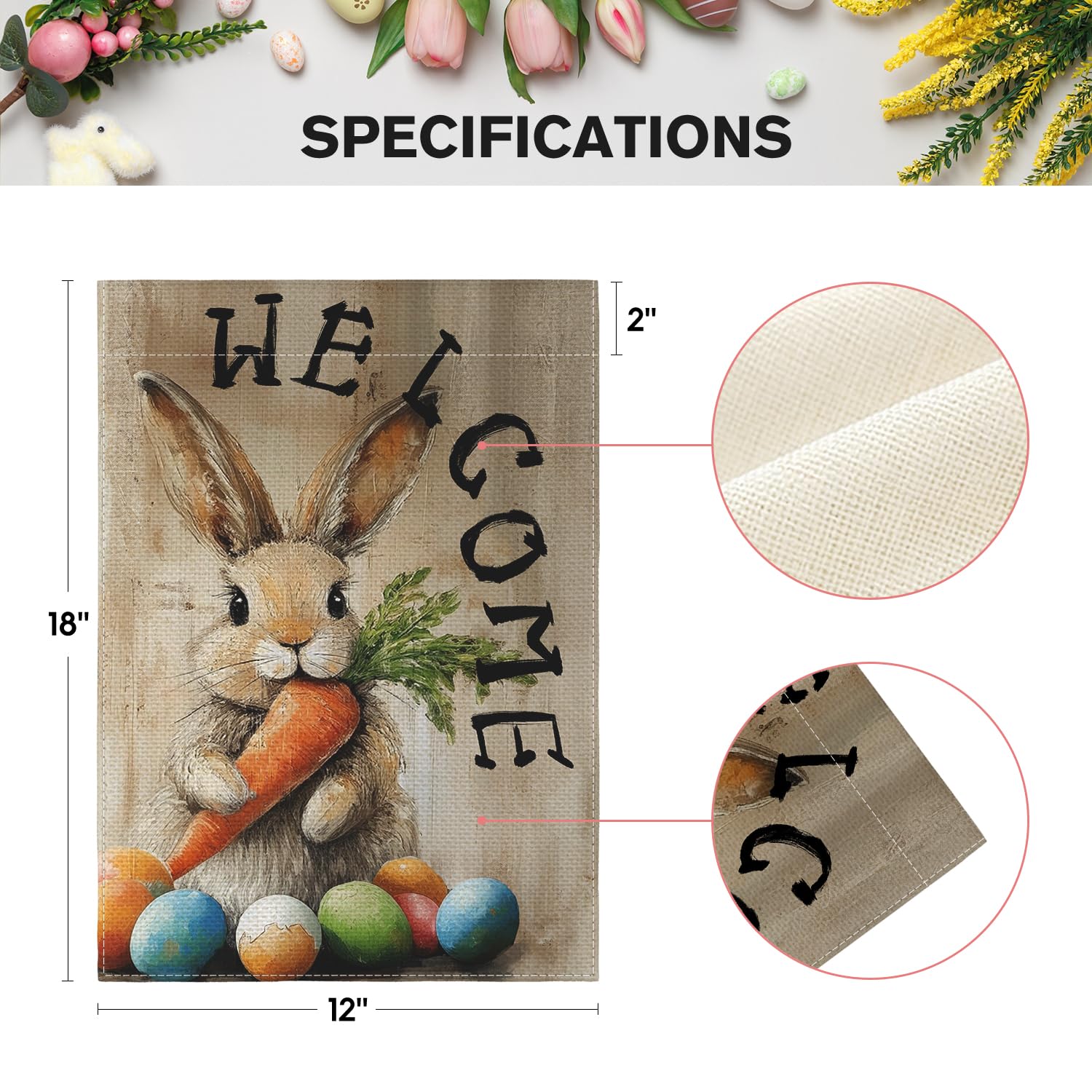 AVOIN colorlife Welcome text flag enhances curb appeal and porch welcome.