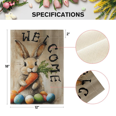 AVOIN colorlife Welcome text flag enhances curb appeal and porch welcome.