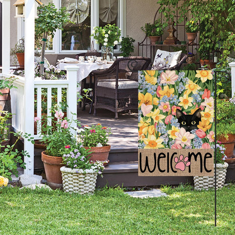 AVOIN colorlife spring garden flag hanging on porch for celebrations