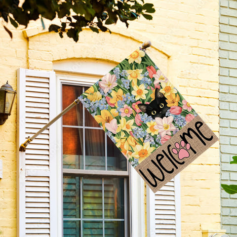 AVOIN colorlife spring floral house flag back view inviting look from every approach