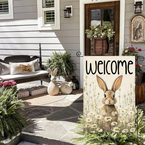 AVOIN colorlife spring floral pattern flag close-up with vibrant colors