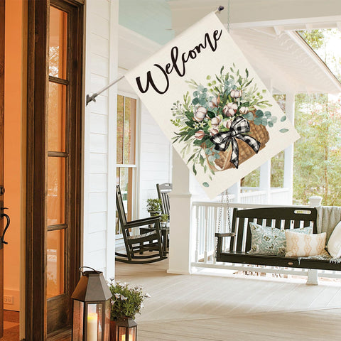 AVOIN colorlife spring floral yard flag provides sturdy outdoor charm