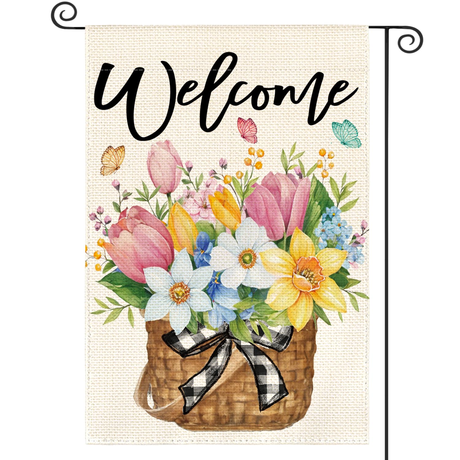 AVOIN colorlife spring garden flag 12x18 greets guests with seasonal color.