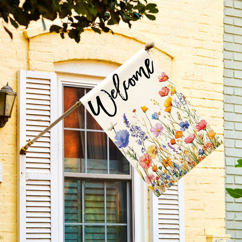 AVOIN colorlife Spring House Flag double-sided design readable from both directions