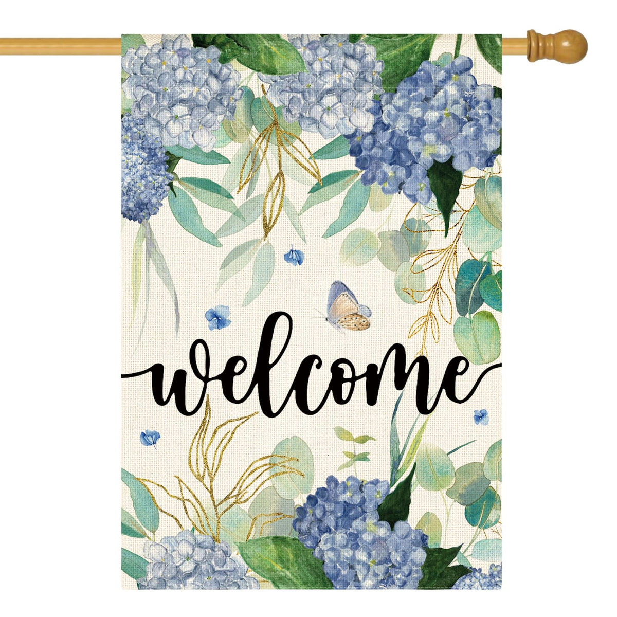 AVOIN colorlife Spring Hydrangea Flowers flag 28x40 inches; outdoor welcome decor.