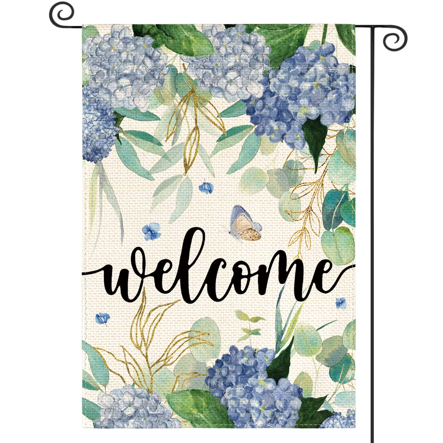 AVOIN colorlife Spring Hydrangea flag front view for curb appeal and seasonal welcome