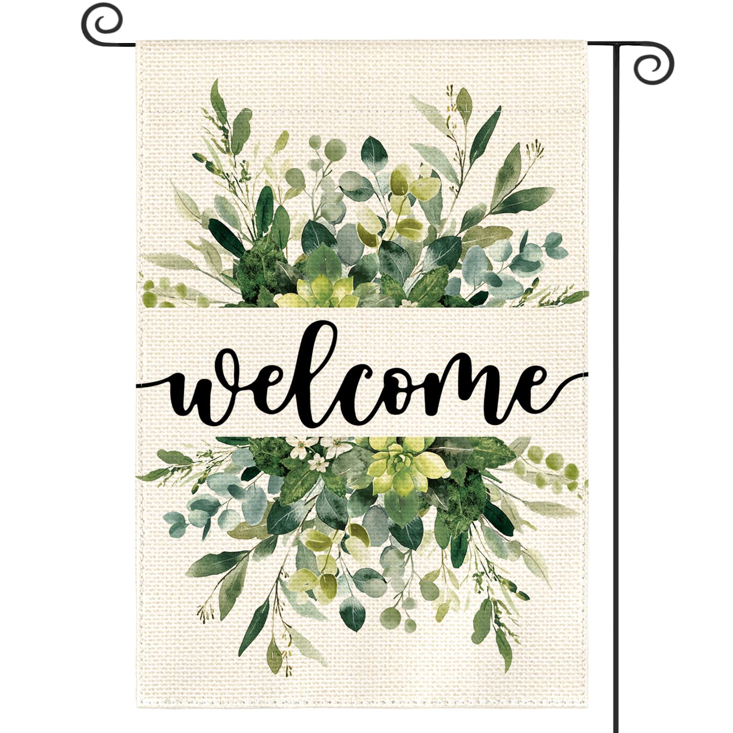 AVOIN colorlife spring floral flag with eucalyptus design creating seasonal curb appeal