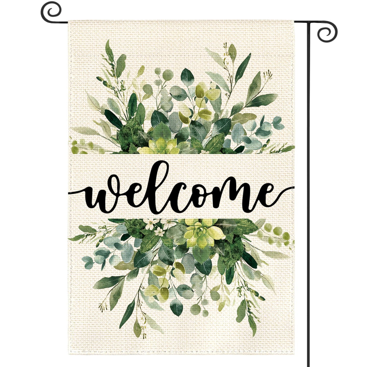 AVOIN colorlife spring floral flag with eucalyptus design creating seasonal curb appeal