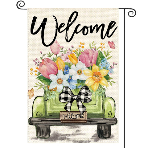 AVOIN colorlife Spring Tulip garden flag for weatherproof outdoor decor