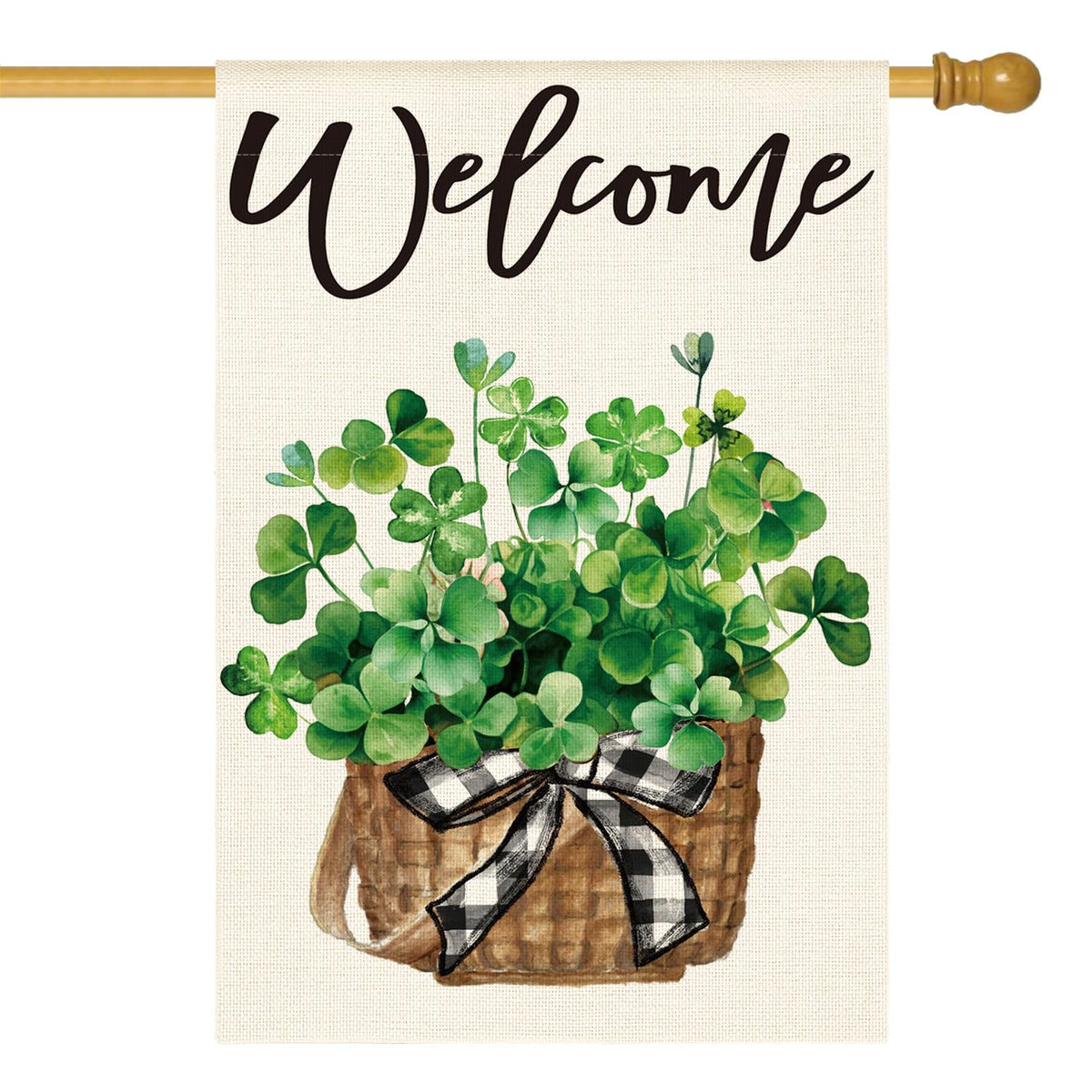 AVOIN colorlife St Patricks Day flag, double-sided and readable from both sides.