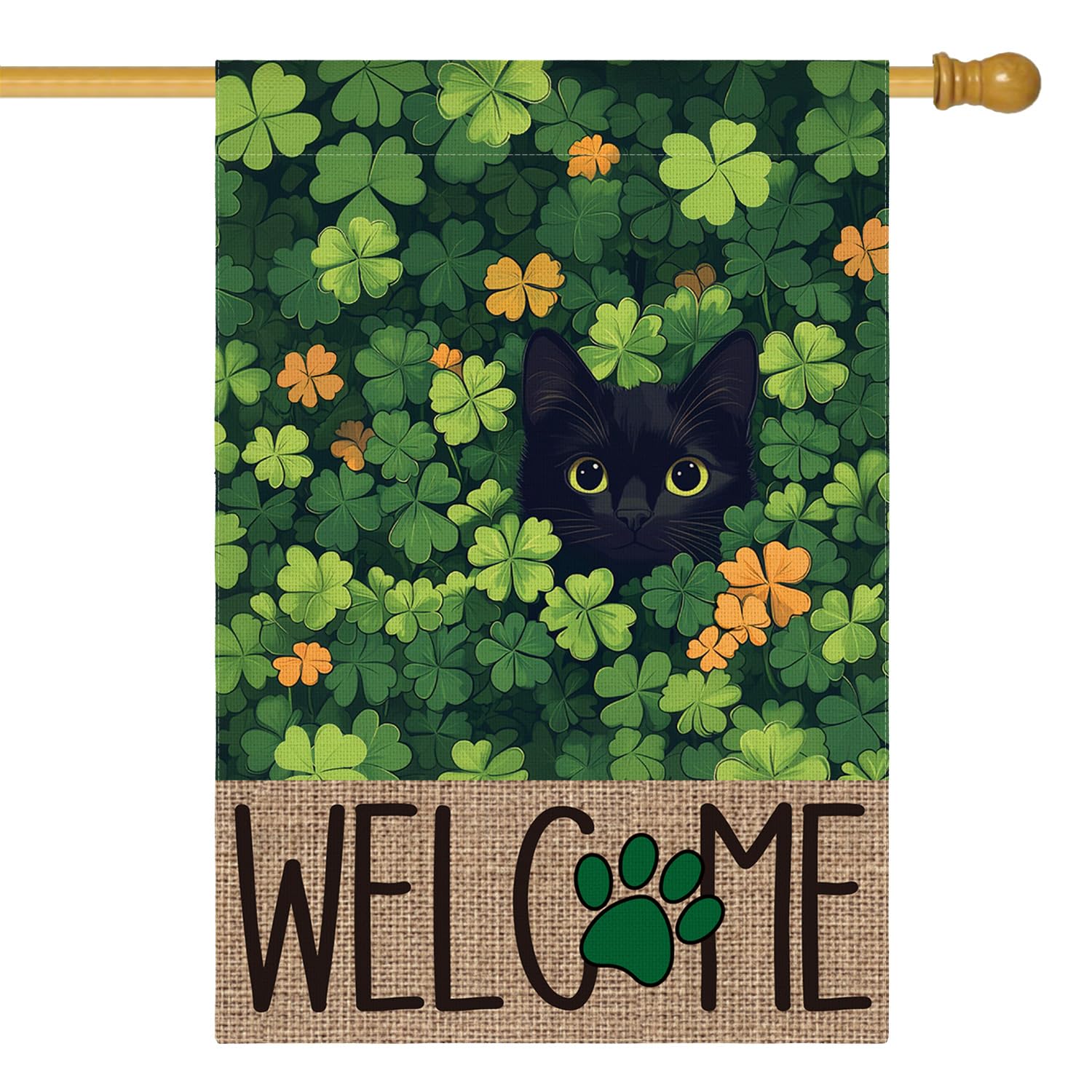 AVOIN colorlife St Patrick's Day flag, 28x40in, double-sided for clear display