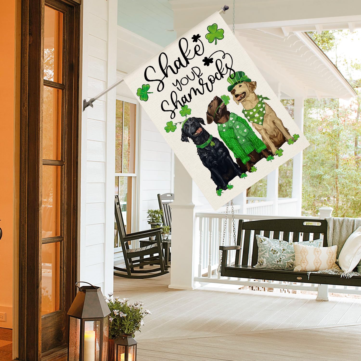 AVOIN colorlife St Patrick's Day house flag - double-sided design readable from both sides.