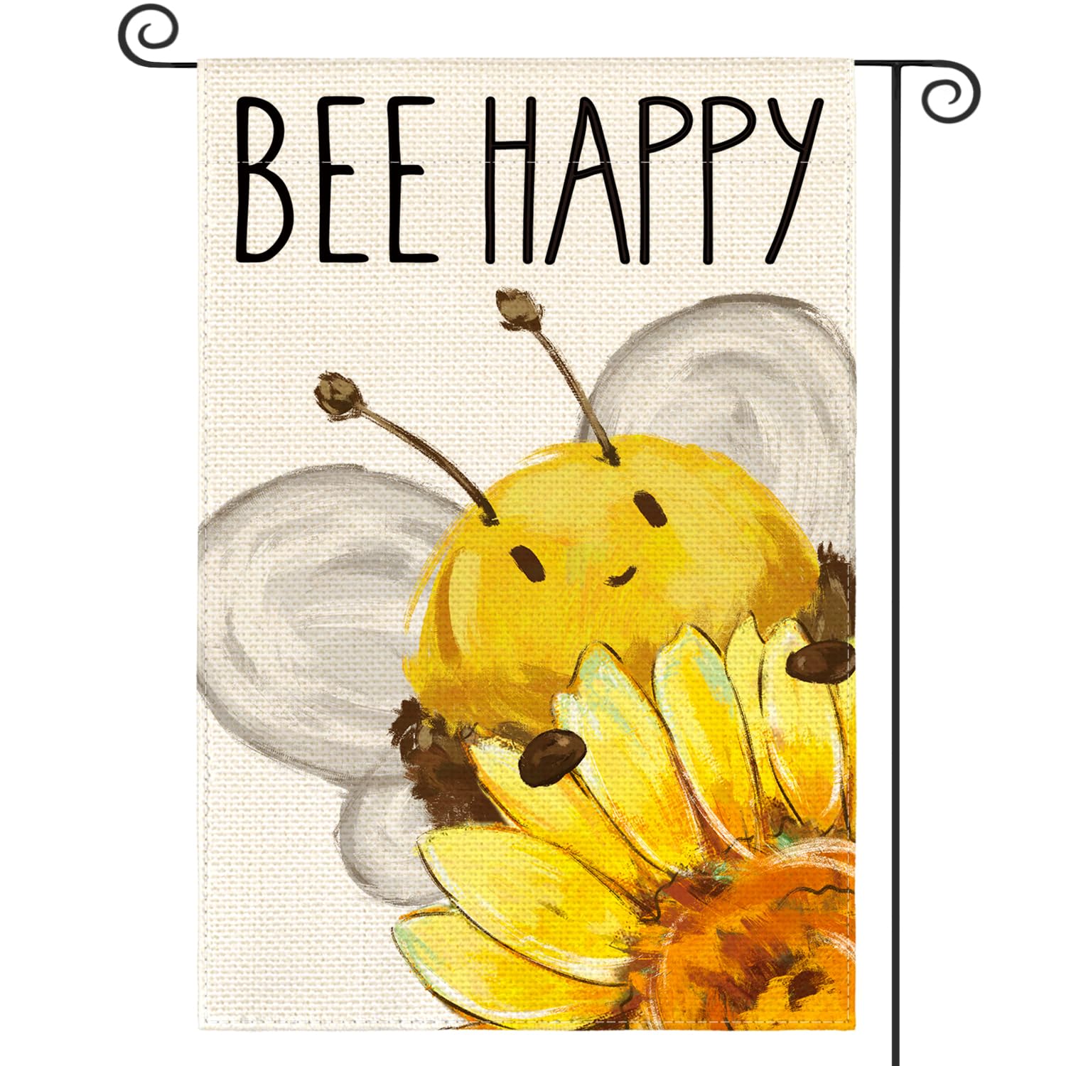 AVOIN colorlife Summer Bee Happy flag with sunflower design; porch curb appeal.