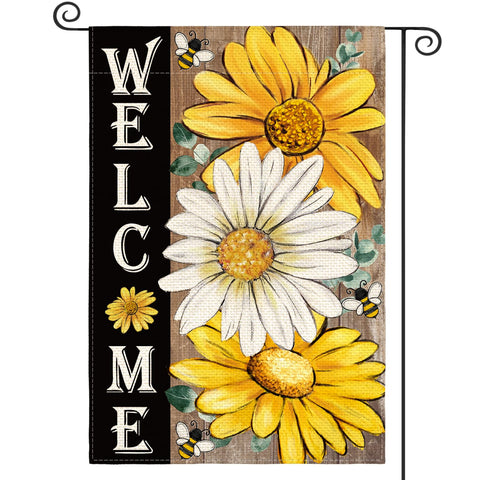 AVOIN colorlife garden flag with daisies for cheerful curb appeal