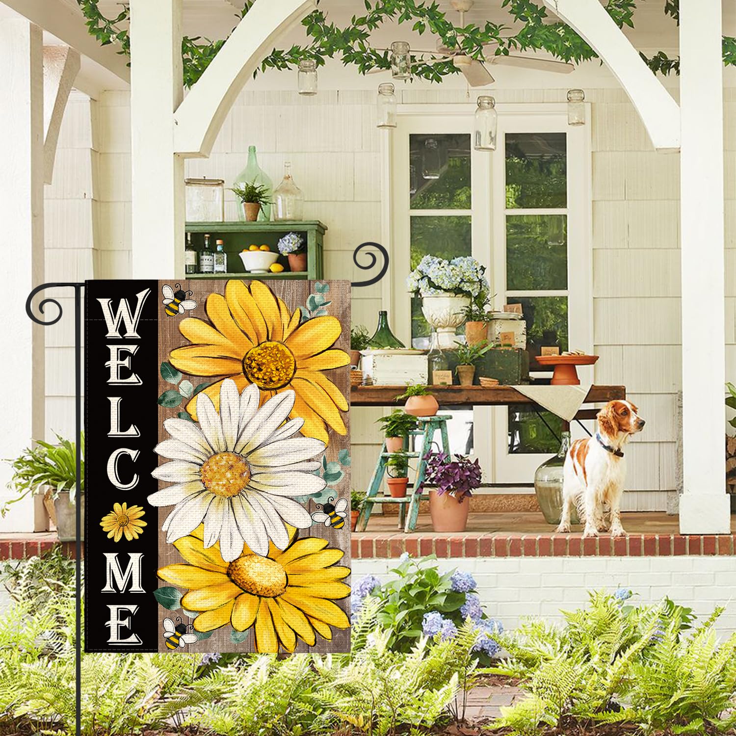 AVOIN colorlife garden flag with sunflowers for sunny outdoor welcome