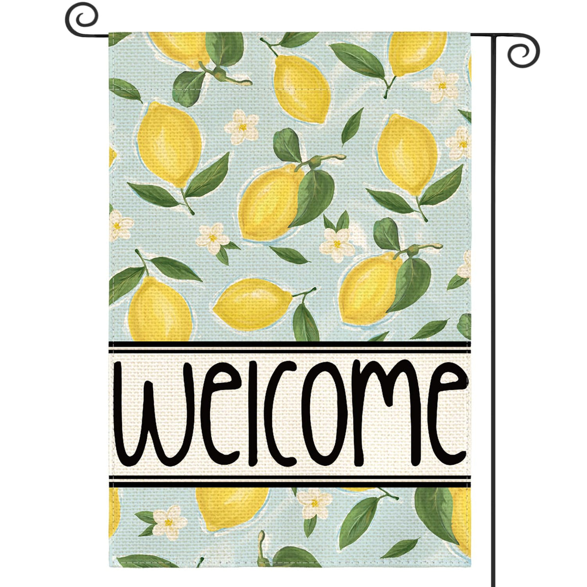 AVOIN colorlife Summer Lemon Garden Flag front view, ideal for welcoming guests outdoors.