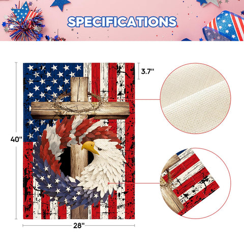 AVOIN colorlife watercolor patriotic flag with vivid red white blue hues