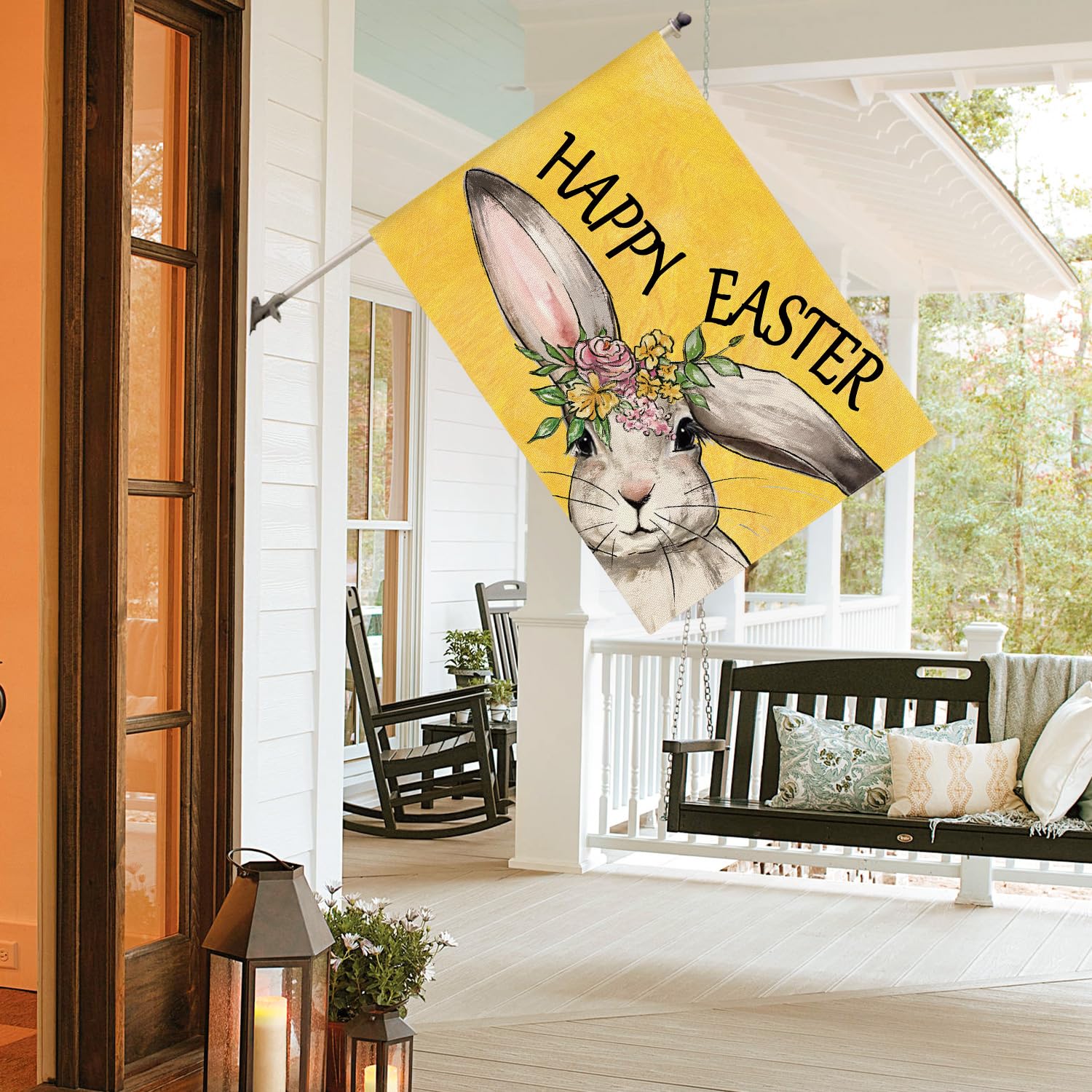 AVOIN colorlife weather-resistant flag promises long-lasting yard decor during varying spring weather.