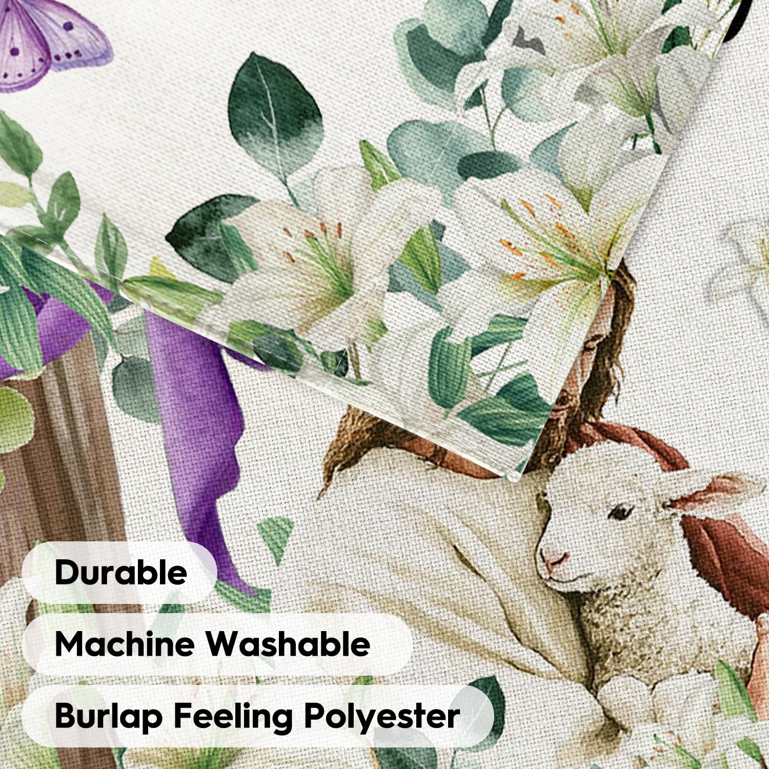 AVOIN colorlife Easter garden flag enhances yard decor with religious imagery.